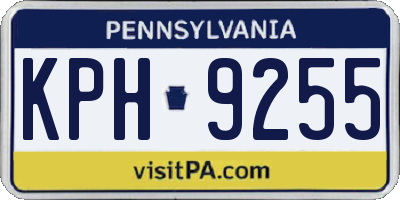 PA license plate KPH9255