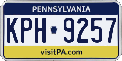 PA license plate KPH9257