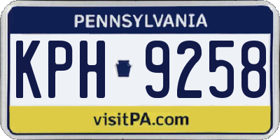 PA license plate KPH9258