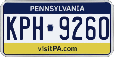 PA license plate KPH9260