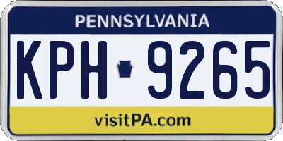 PA license plate KPH9265