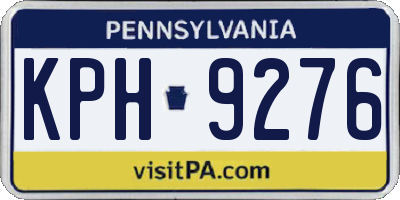 PA license plate KPH9276