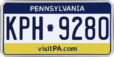 PA license plate KPH9280
