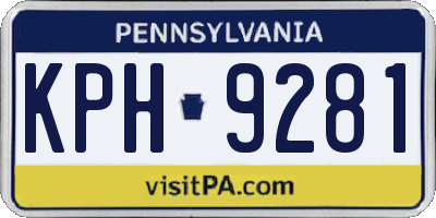 PA license plate KPH9281