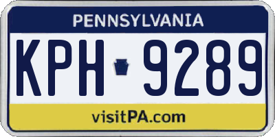 PA license plate KPH9289