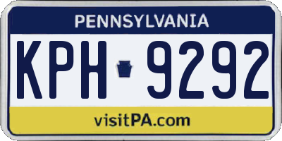 PA license plate KPH9292