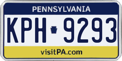 PA license plate KPH9293