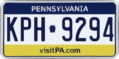 PA license plate KPH9294
