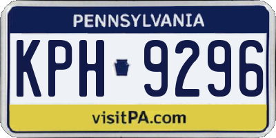 PA license plate KPH9296