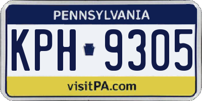 PA license plate KPH9305