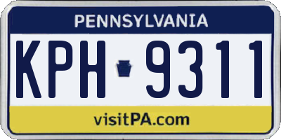 PA license plate KPH9311