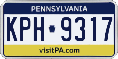 PA license plate KPH9317