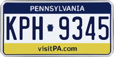 PA license plate KPH9345
