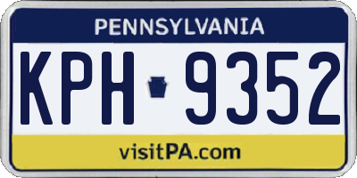 PA license plate KPH9352