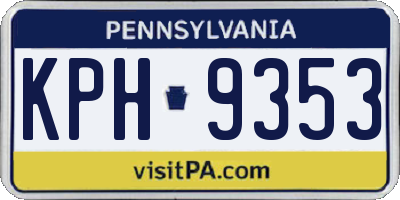 PA license plate KPH9353
