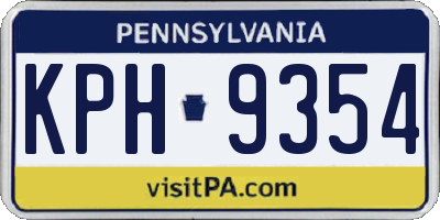 PA license plate KPH9354