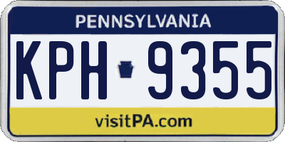 PA license plate KPH9355
