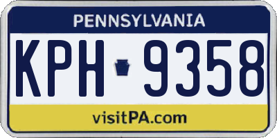 PA license plate KPH9358