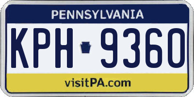 PA license plate KPH9360