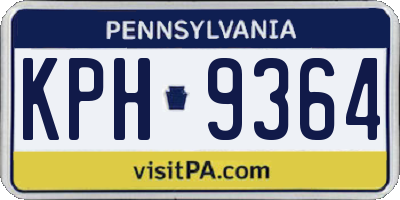 PA license plate KPH9364