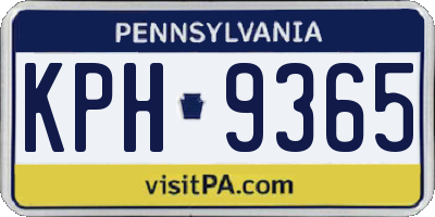 PA license plate KPH9365