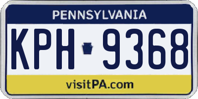 PA license plate KPH9368