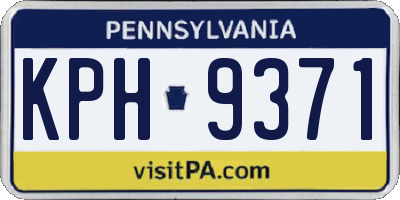 PA license plate KPH9371