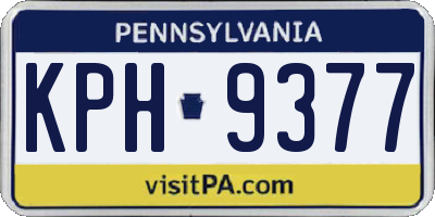 PA license plate KPH9377