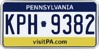 PA license plate KPH9382