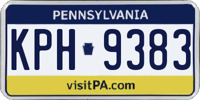 PA license plate KPH9383