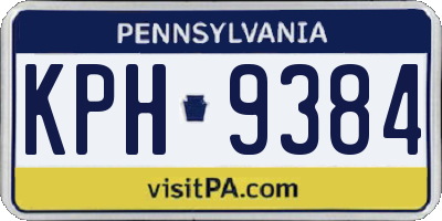 PA license plate KPH9384