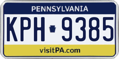 PA license plate KPH9385