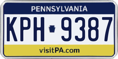 PA license plate KPH9387