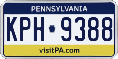 PA license plate KPH9388