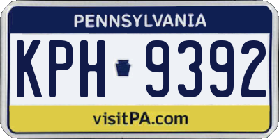 PA license plate KPH9392