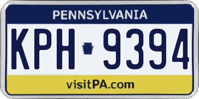 PA license plate KPH9394