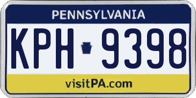 PA license plate KPH9398