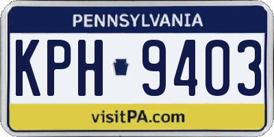 PA license plate KPH9403