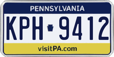 PA license plate KPH9412