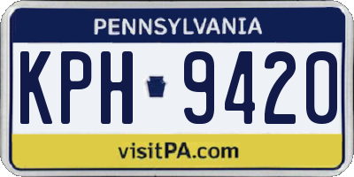 PA license plate KPH9420