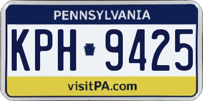 PA license plate KPH9425