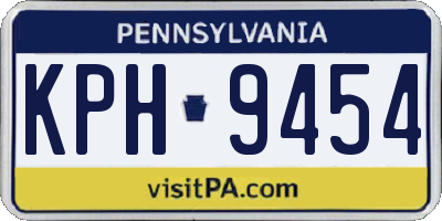PA license plate KPH9454