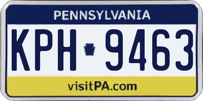 PA license plate KPH9463