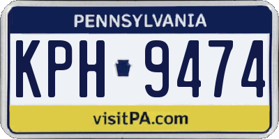 PA license plate KPH9474