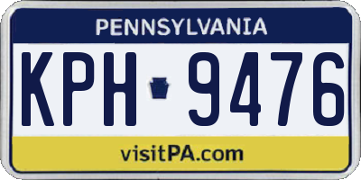 PA license plate KPH9476