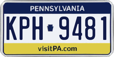 PA license plate KPH9481