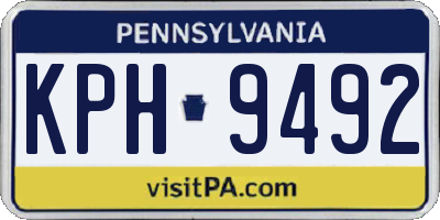 PA license plate KPH9492