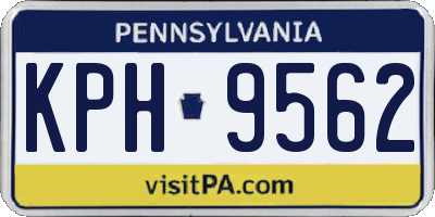 PA license plate KPH9562