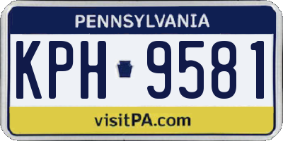 PA license plate KPH9581