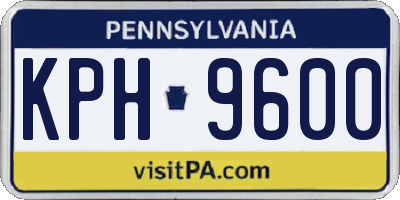 PA license plate KPH9600